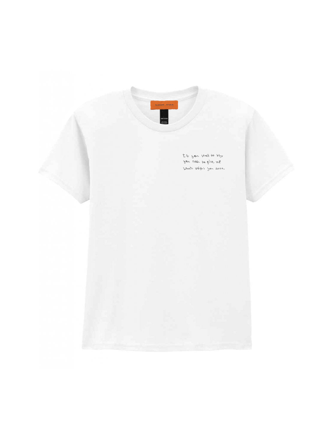 SCRIPT white baby tee