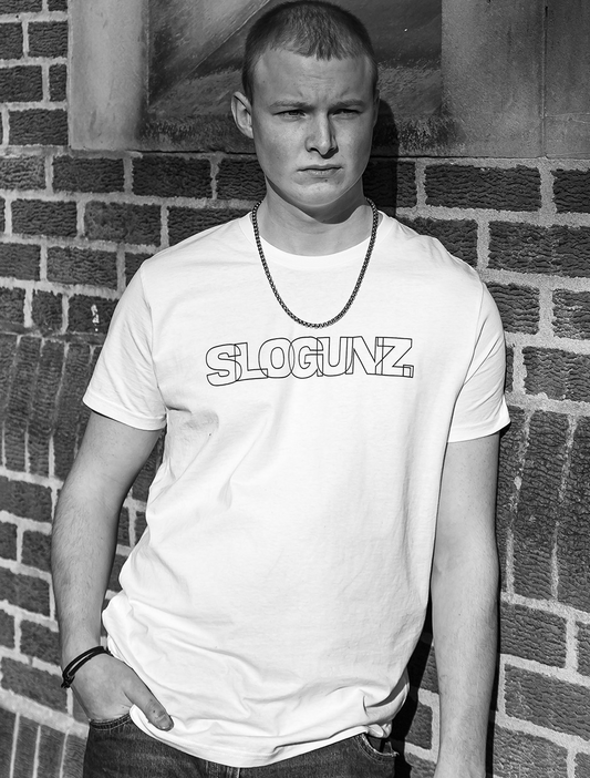 OUTLINE - slogunz. white t-shirt