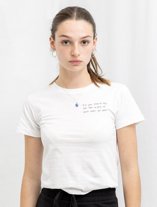 SCRIPT "If you want to fly" white baby tee